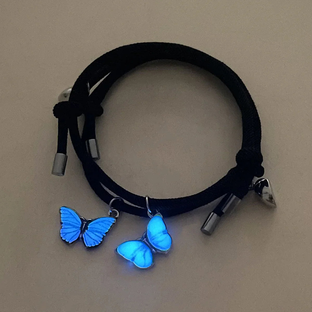 Bracelets pour Couples Gourmette Papillons Lumineux
