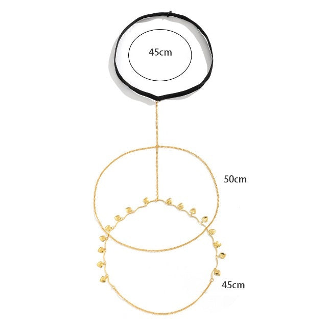 Chaîne de Cuisse avec Étoiles Or & Argent