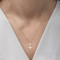 Collier ancre femme or