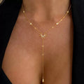 Collier avec Long Pendentif Soleil or