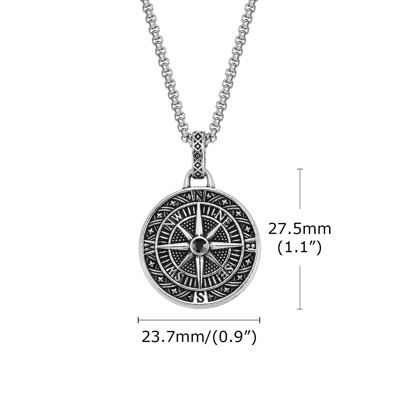 Collier avec Pendentif Boussole Nautique Rose des Vents