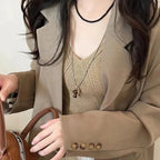 Collier avec Pendentif Champignon Automnale marron