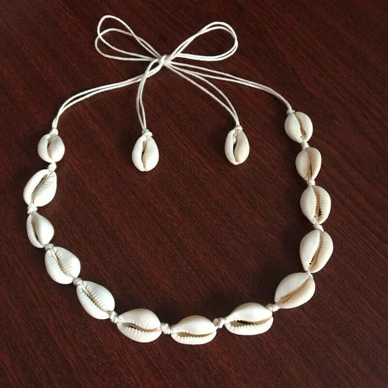 Collier avec Pendentif Coquillage Cauri blanc