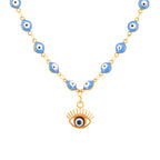 Collier en Perles avec Pendentif Oeil Bleu style 1