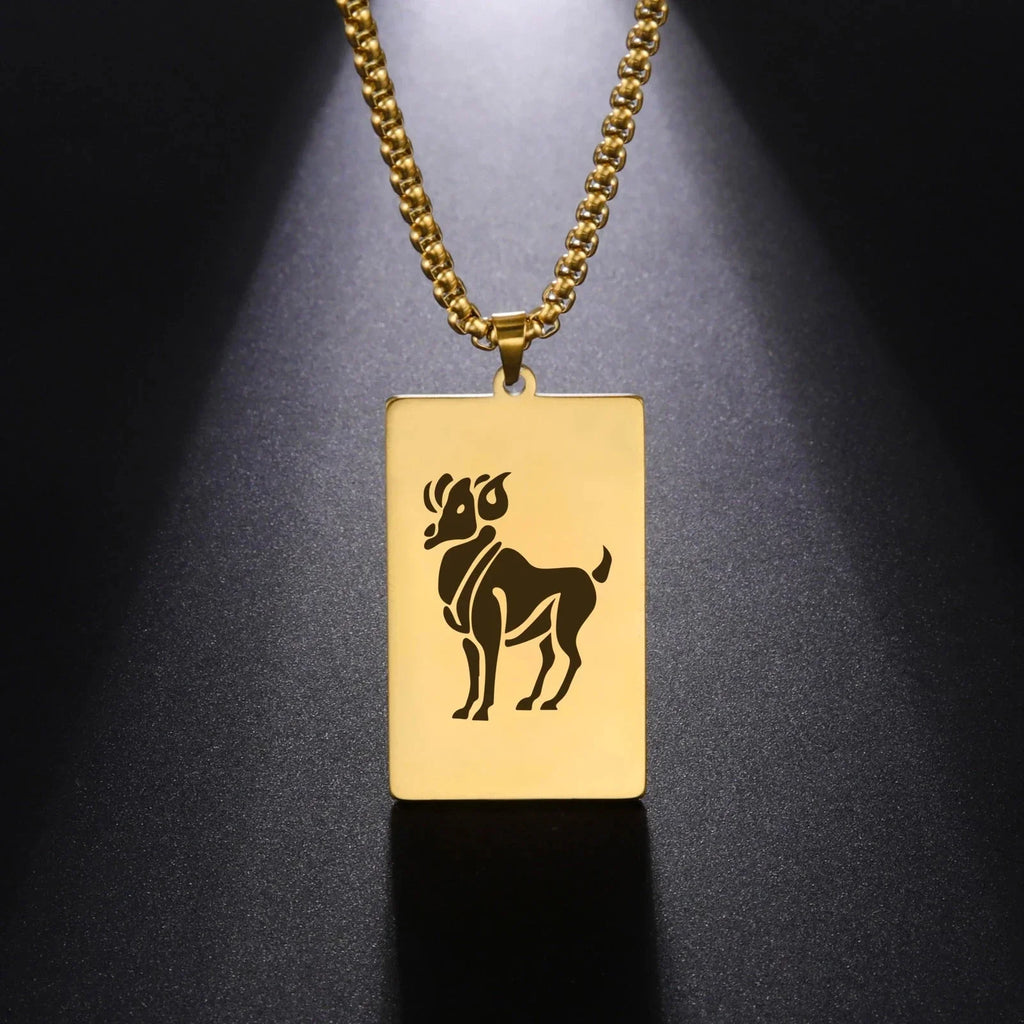 Collier avec Pendentif Elégant Signe du Zodiaque Astrologique