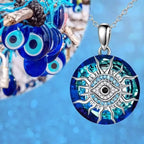 Collier avec Pendentif en Zircon de Protection Contre le Mauvais Oeil
