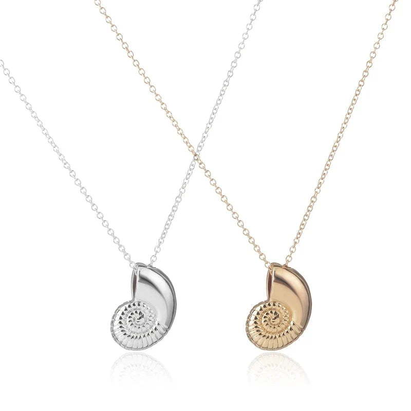 Collier avec Pendentif Coquillage Escargot pour Homme or
