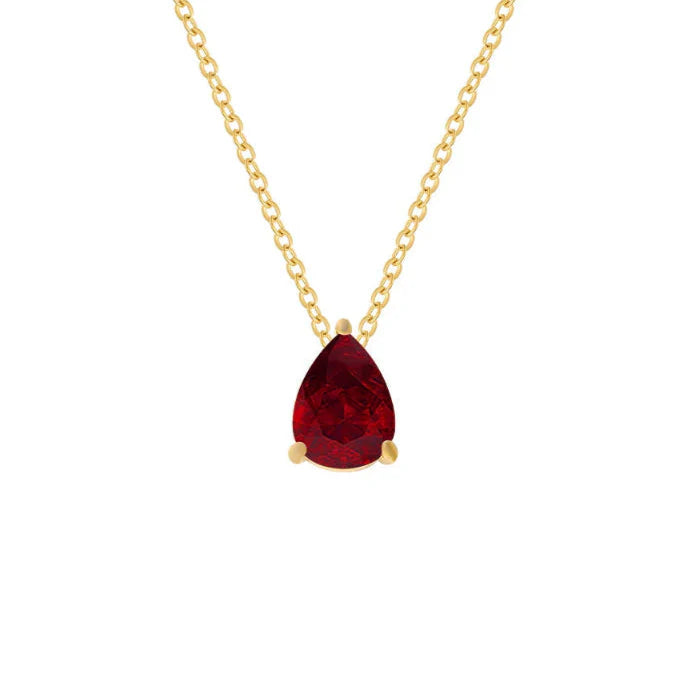 Collier avec Pendentif Goutte d'Eau en Zircon Pierre de Naissance