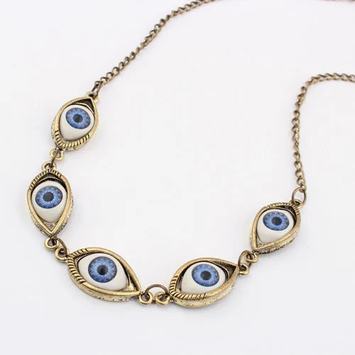 Collier avec Pendentif Contre le Mauvais Oeil bronze