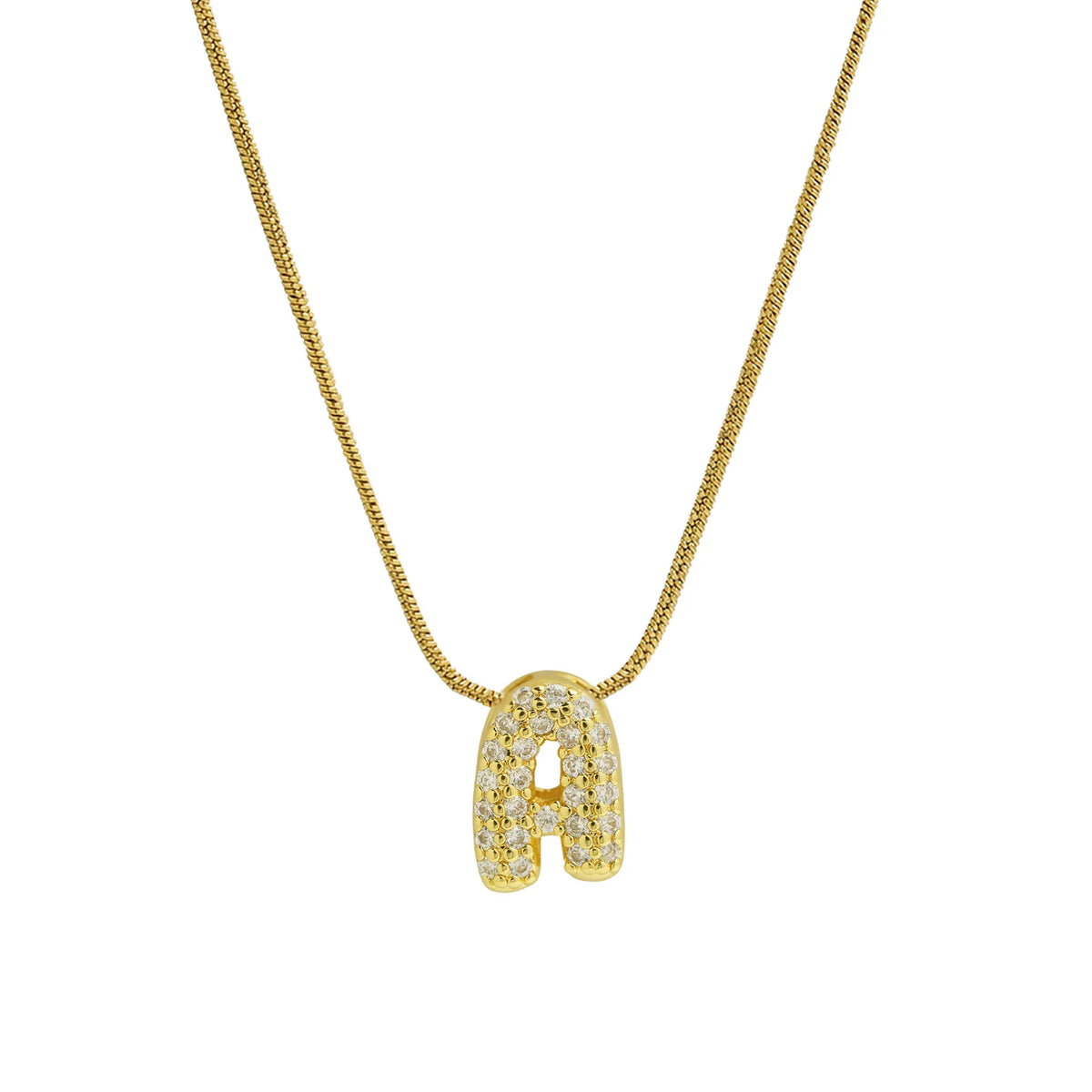 Collier avec pendentif initiale en strass a