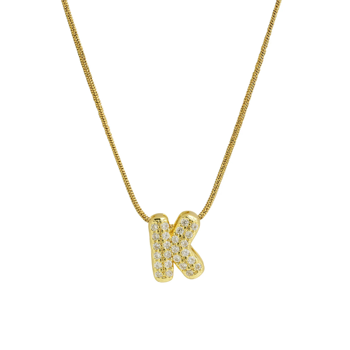 Collier avec pendentif initiale en strass k
