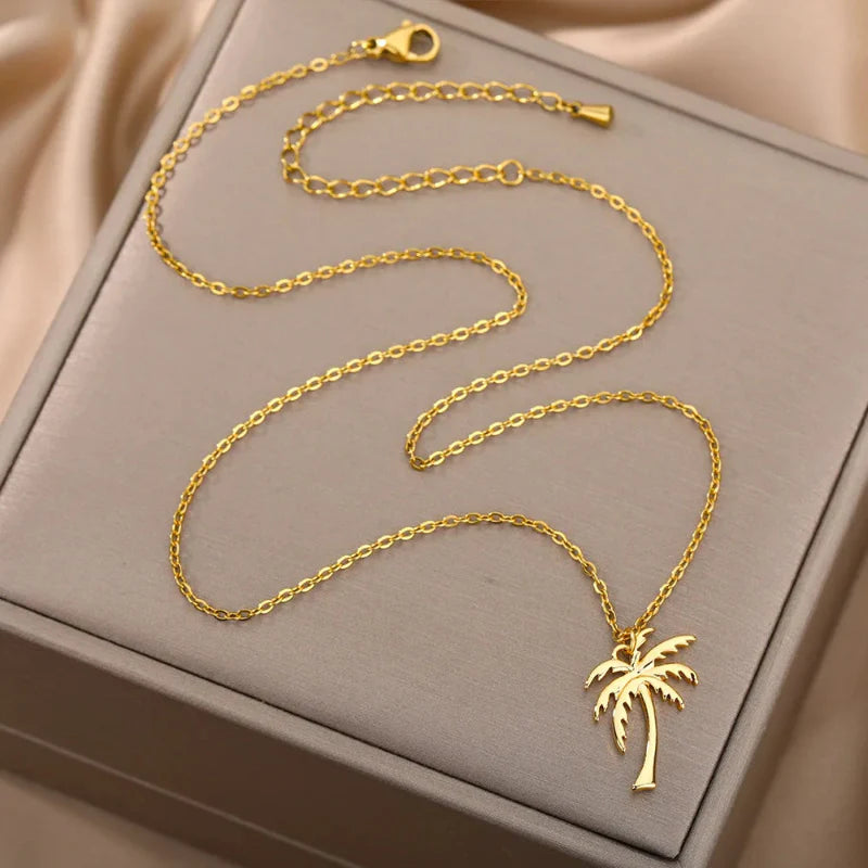 Collier avec Pendentif Palmier pour Femme or