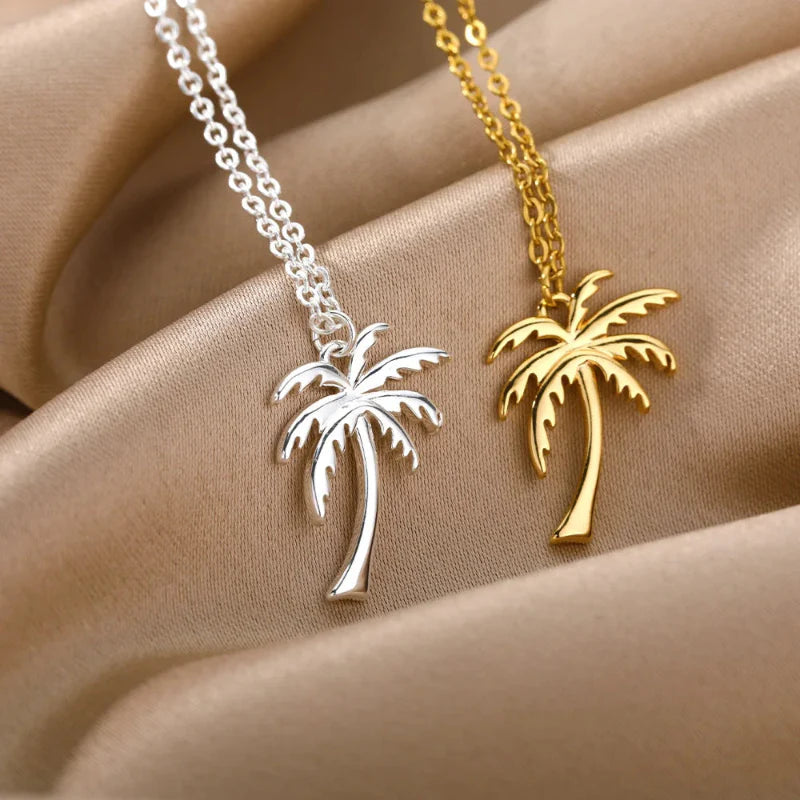 Collier avec Pendentif Palmier pour Femme argent