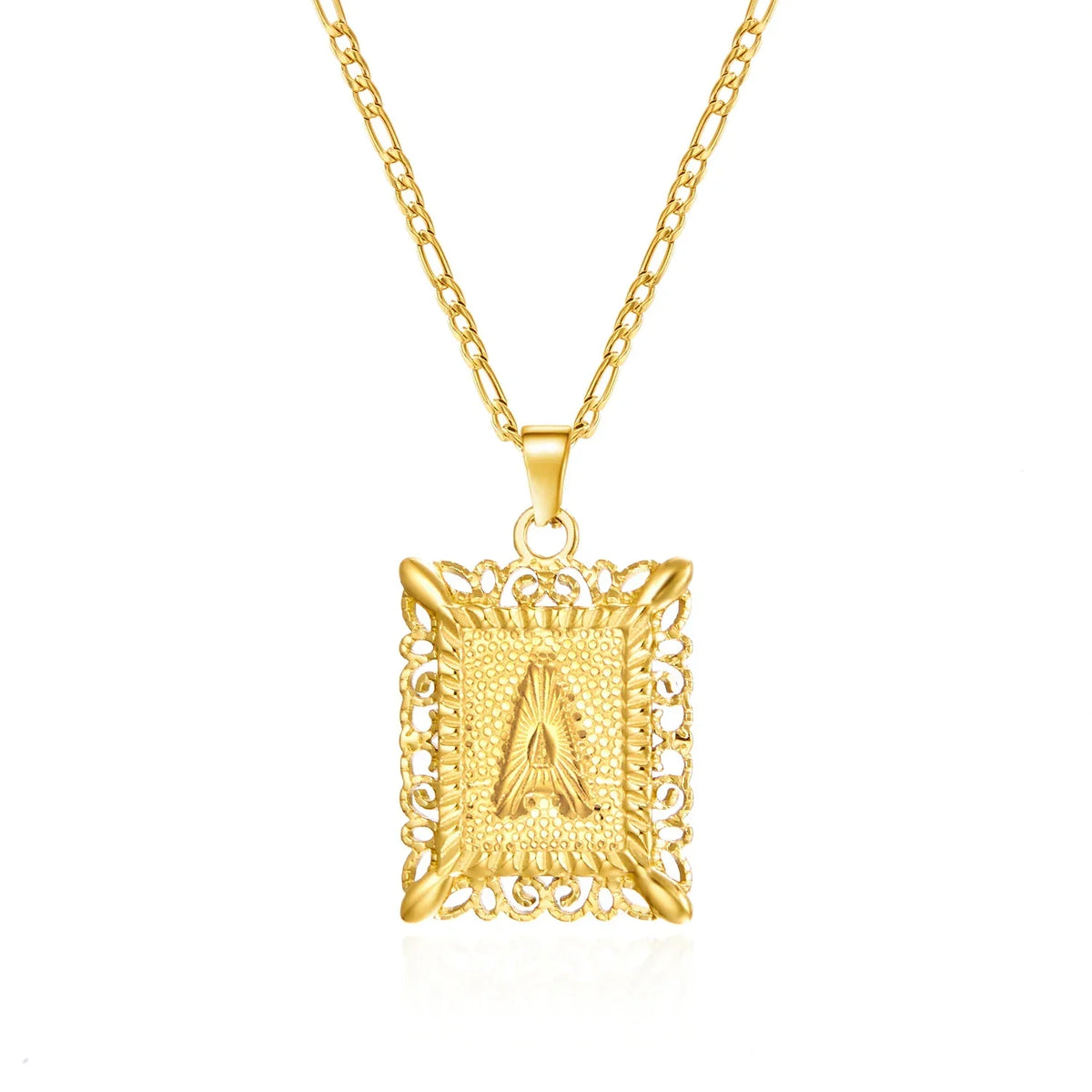 Collier avec pendentif rectangulaire initiale a