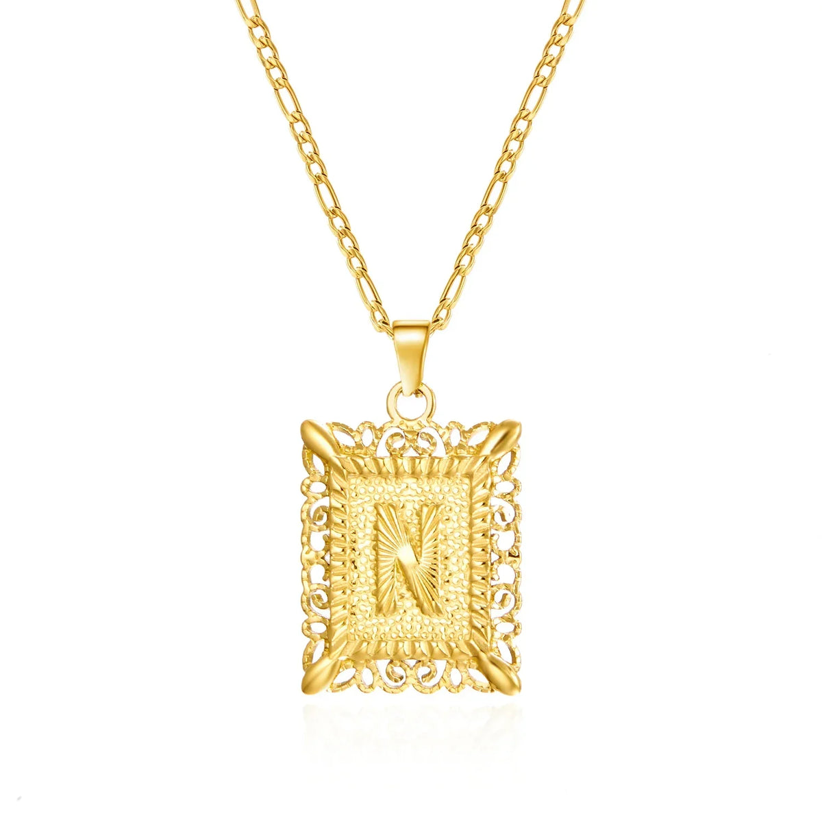 Collier avec pendentif rectangulaire initiale n