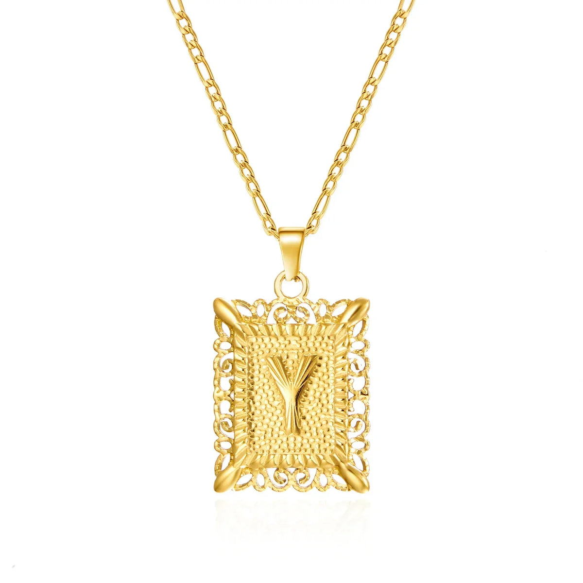 Collier avec pendentif rectangulaire initiale y