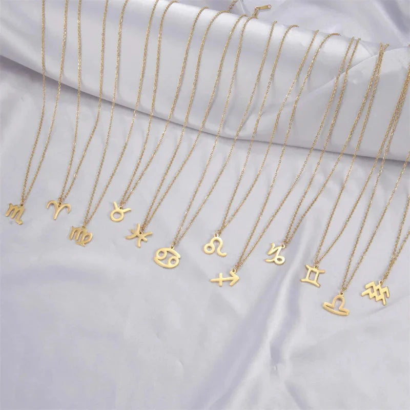 Collier avec Pendentif Dorés Signe du Zodiaque