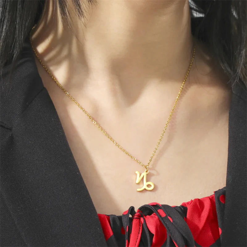 Collier avec Pendentif Dorés Signe du Zodiaque