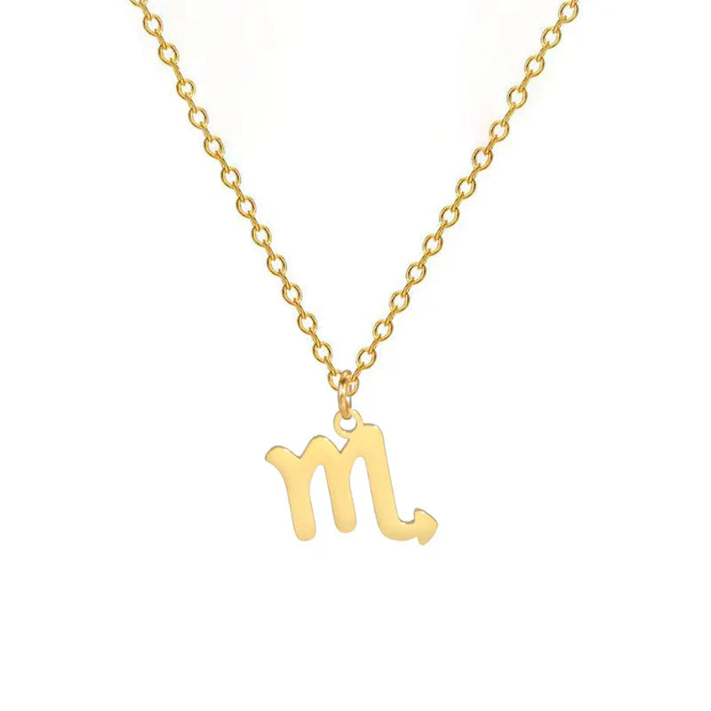 Collier avec Pendentif Dorés Signe du Zodiaque
