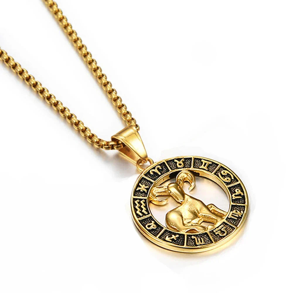 Collier avec Pendentif Signe du Zodiaque Astrologique