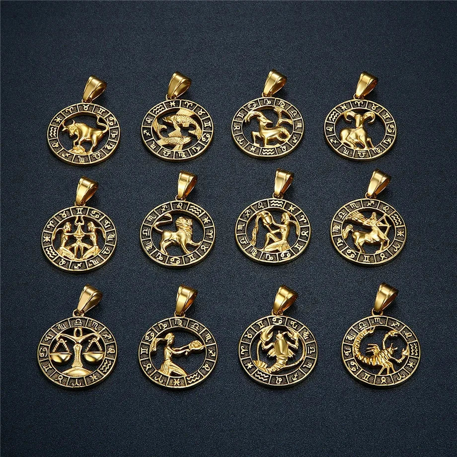 Collier avec Pendentif Signe du Zodiaque Astrologique
