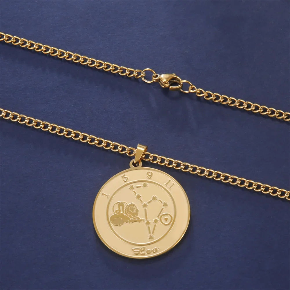 Collier avec Pendentif Signe du Zodiaque Astrologique Homme ou Femme