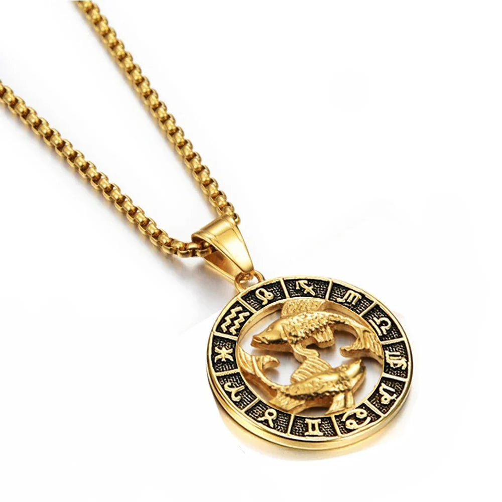 Collier avec Pendentif Signe du Zodiaque Astrologique