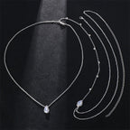 Collier Chaîne de Dos Mariage avec Diamants argent