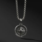 Collier Compas Pendentif Homme Boussole Rose des Vents
