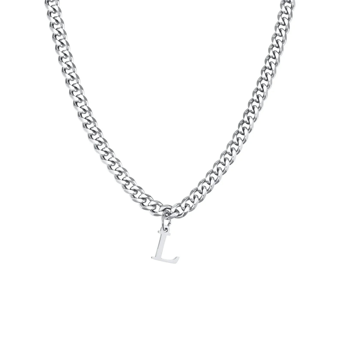 Collier homme avec pendentif personnalisé initiale l
