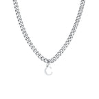 Collier homme avec pendentif personnalisé initiale  c