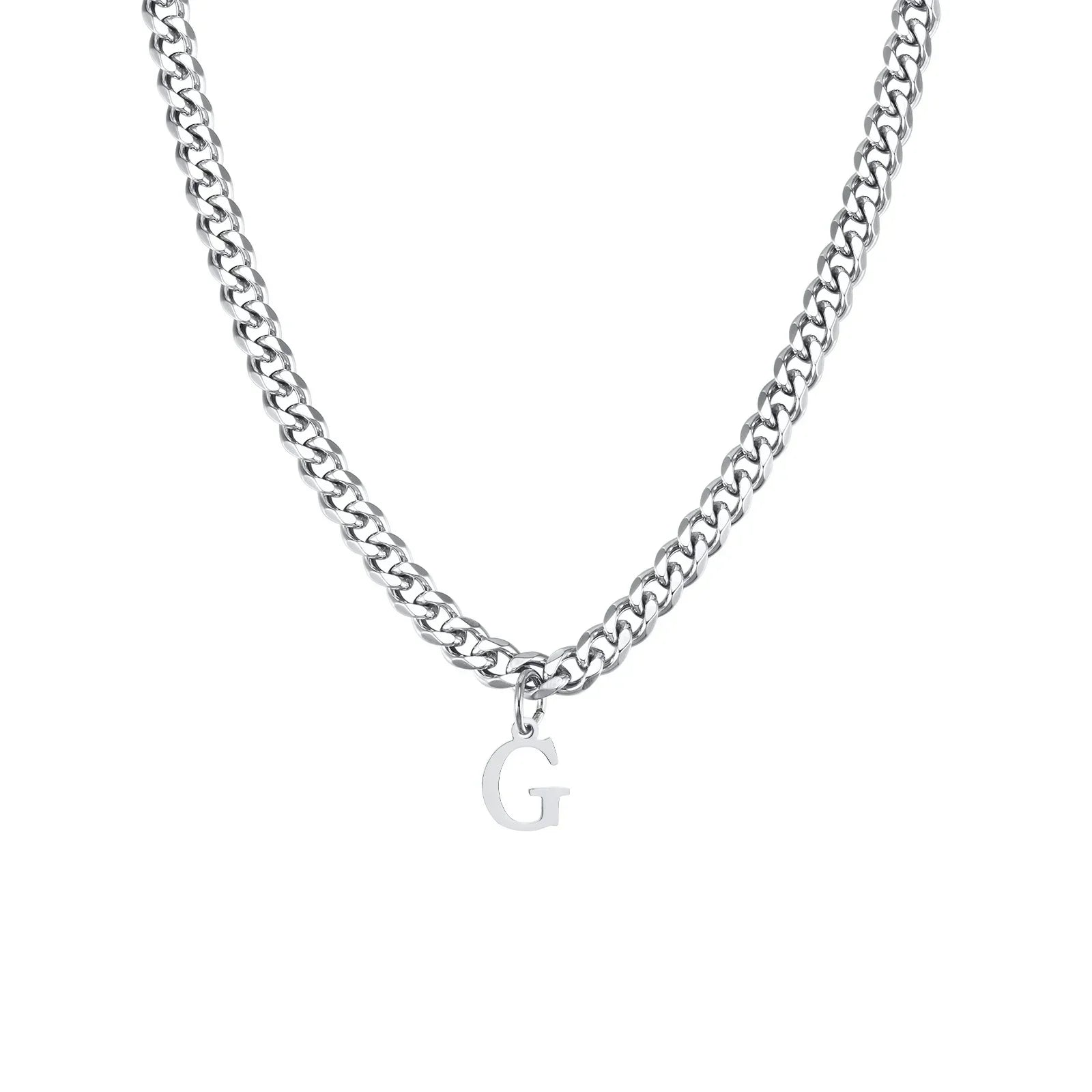 Collier homme avec pendentif personnalisé initiale  g