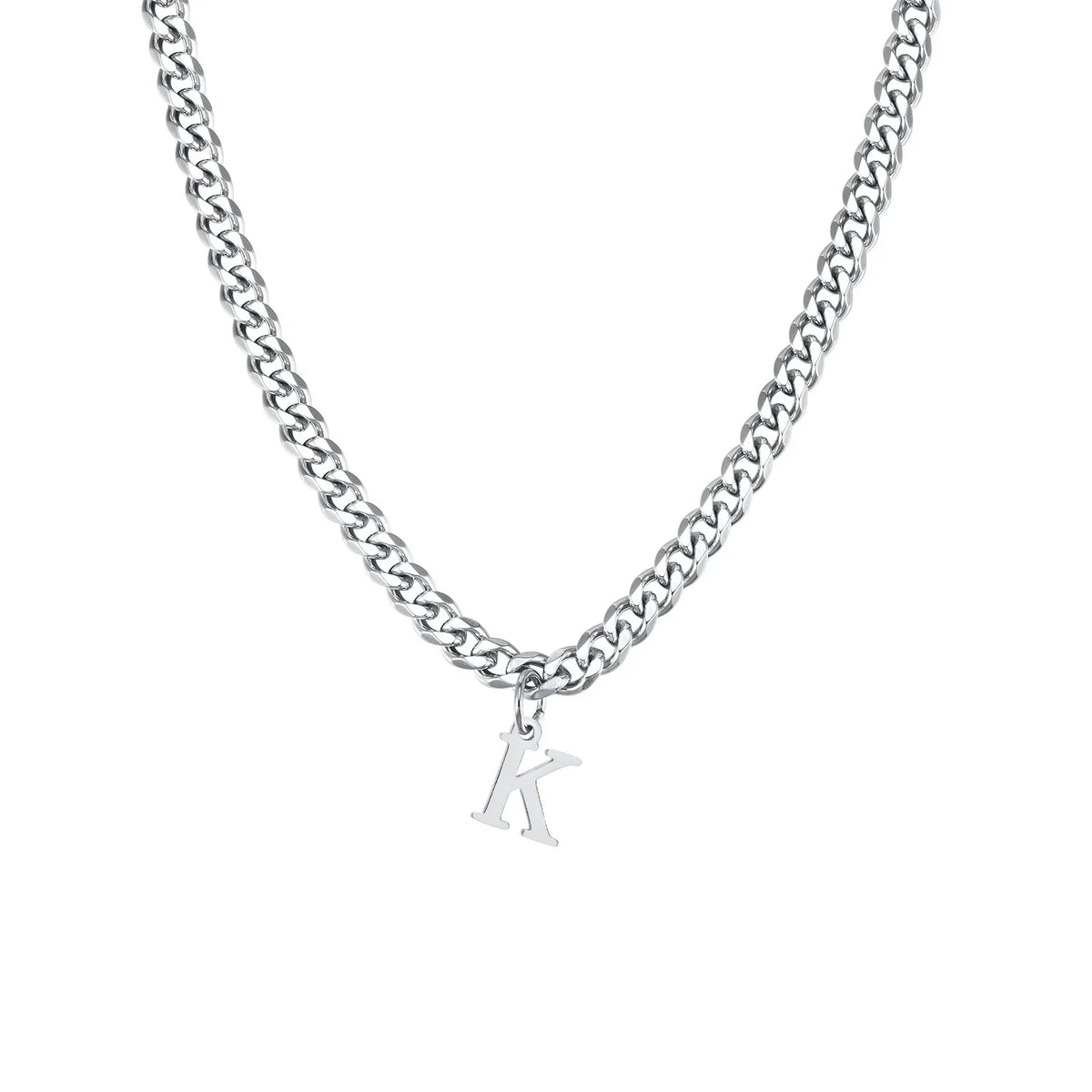 Collier homme avec pendentif personnalisé initiale  k