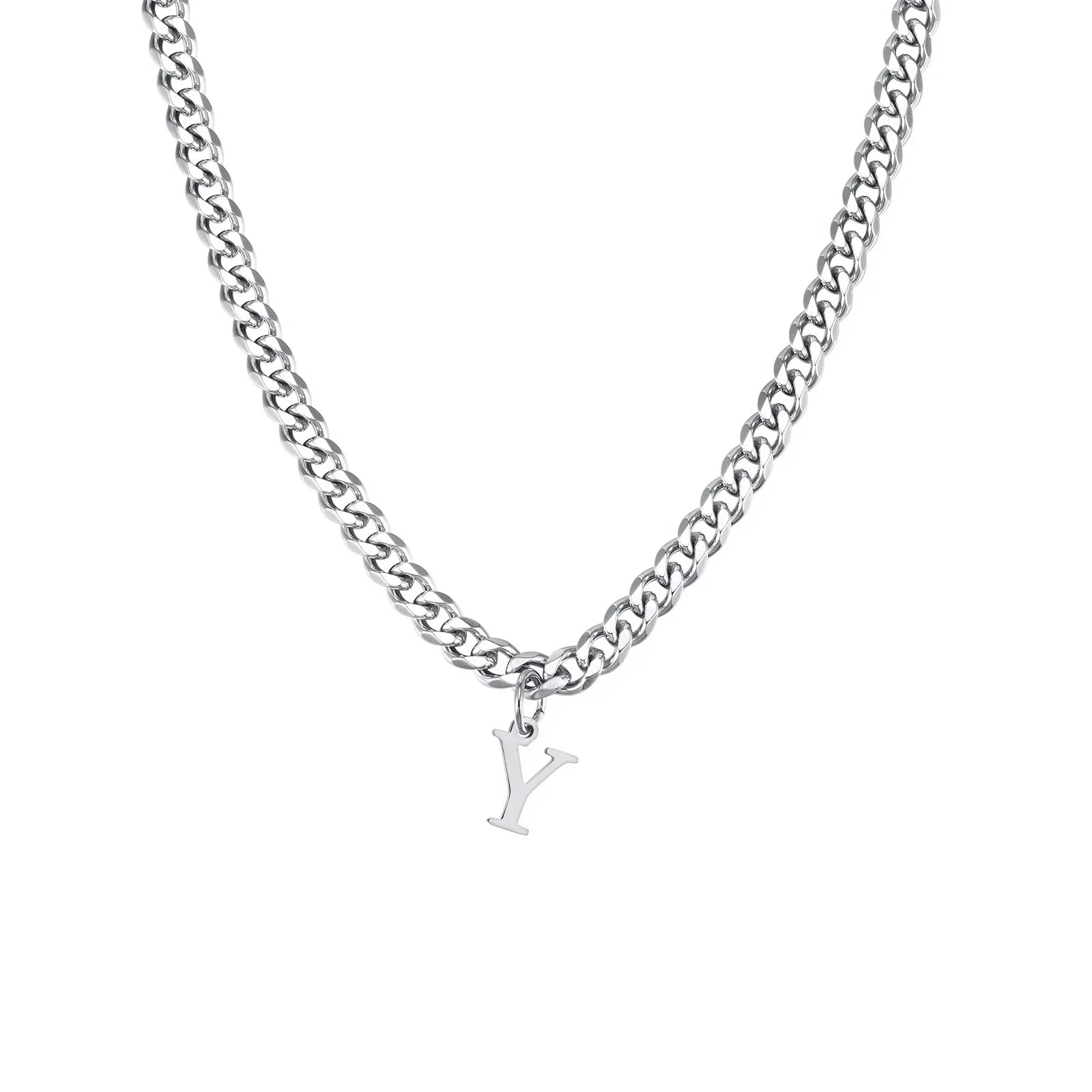 Collier homme avec pendentif personnalisé initiale  y