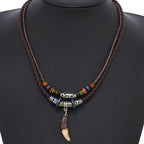 Collier Double avec Pendentif Dent de Requin
