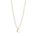 Collier en Perles Pendentif Lune