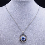 Collier Et Boucles D'Oreilles Avec Pendentif Mauvais Oeil Bleu Turc collier