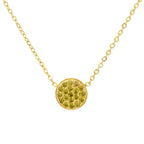 Collier et pendentif avec petite pierre de naissance ronde août