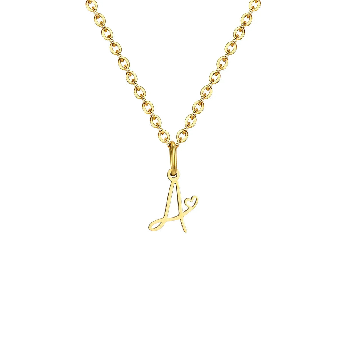 Collier femme avec pendentif initiale lettre et coeur a