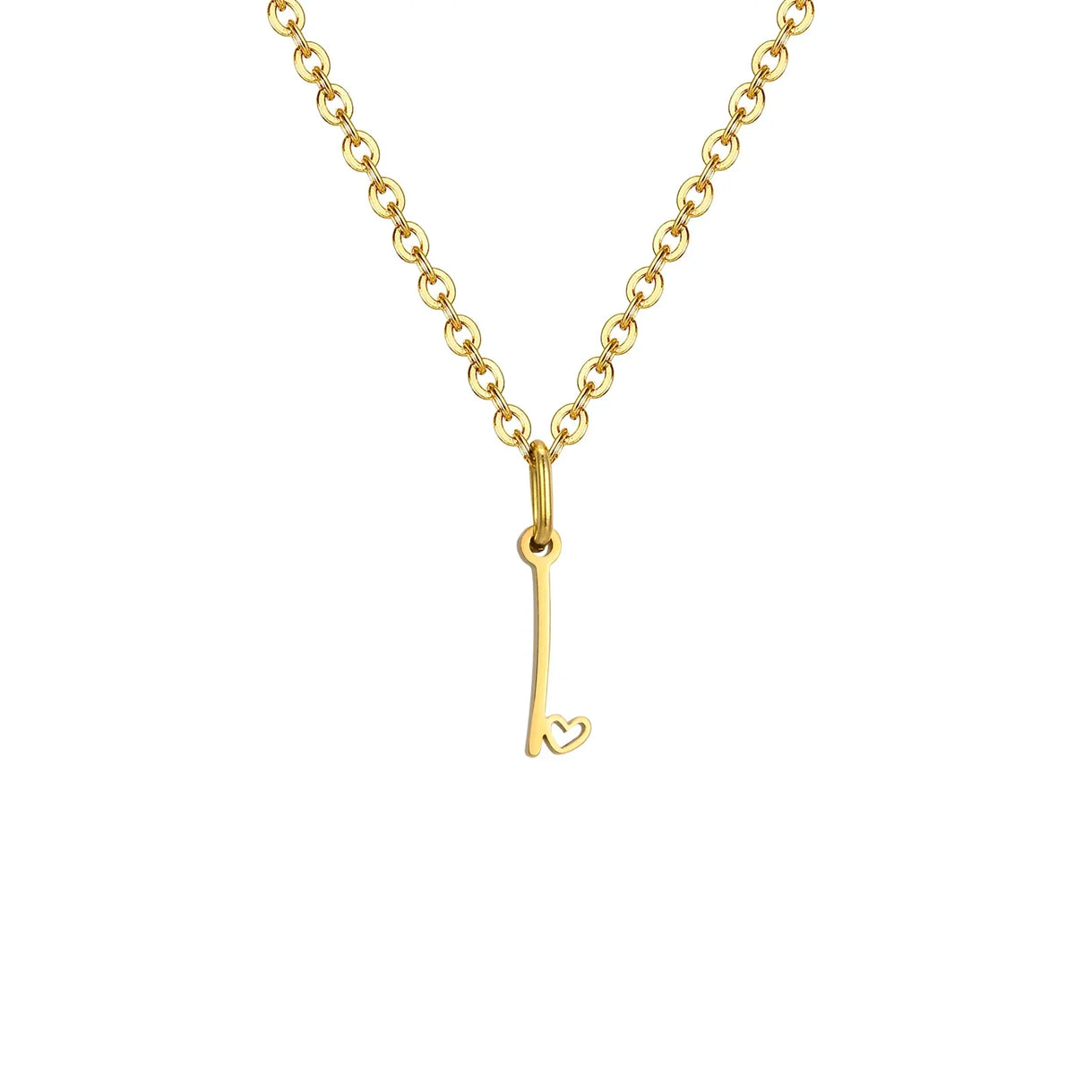 Collier femme avec pendentif initiale lettre et coeur i