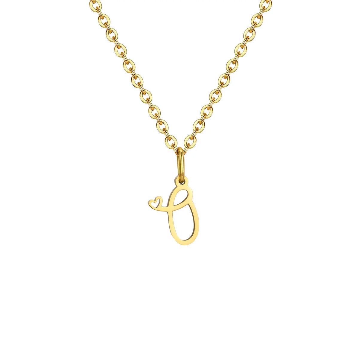 Collier femme avec pendentif initiale lettre et coeur o
