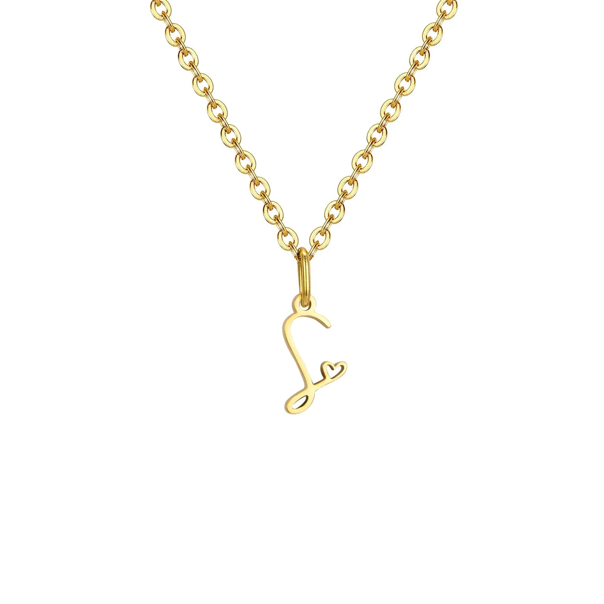 Collier femme avec pendentif initiale lettre et coeur s