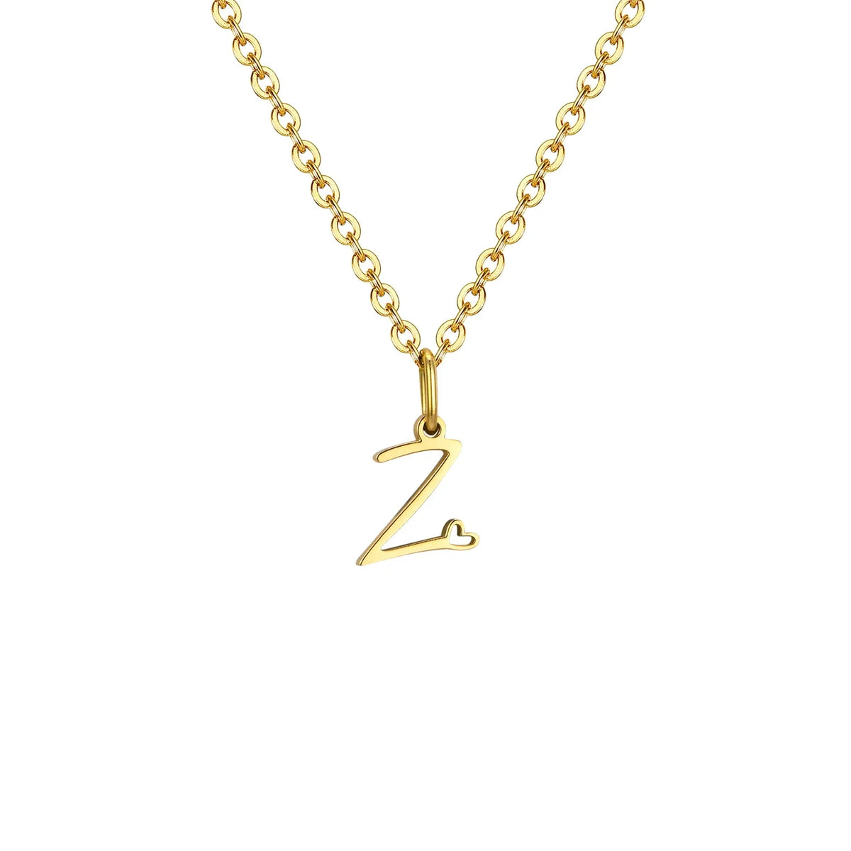Collier femme avec pendentif initiale lettre et coeur z