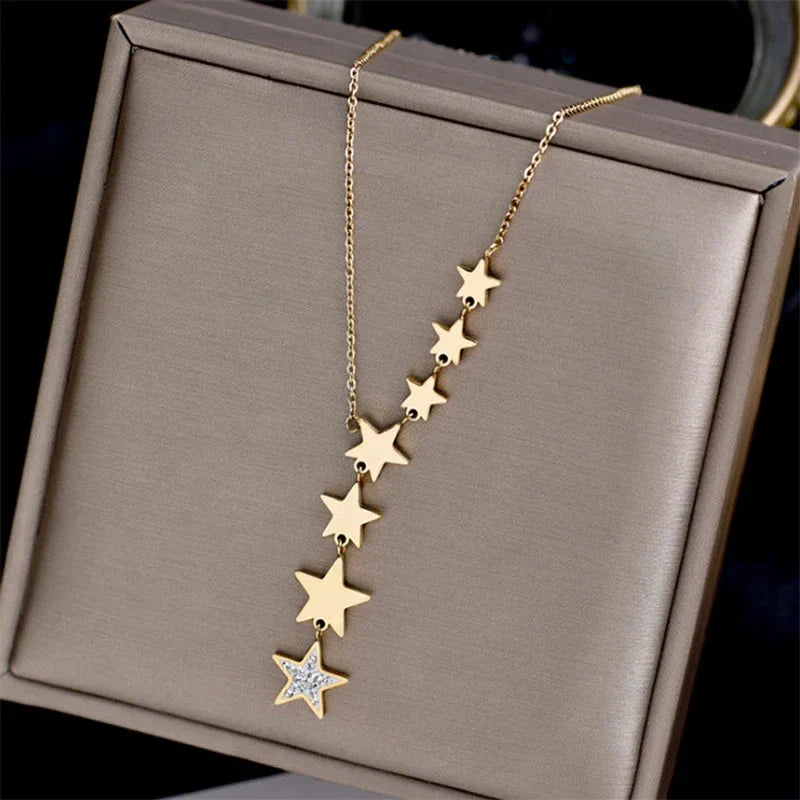 Collier Pendentif à Etoiles Multiples
