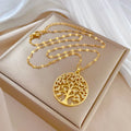 Collier Pendentif Arbre de Vie avec Crystal