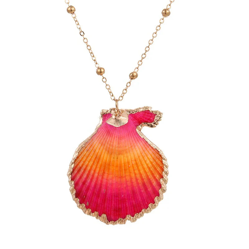 Collier Pendentif avec Jolie Coquillage Coquille Saint-Jacques 1