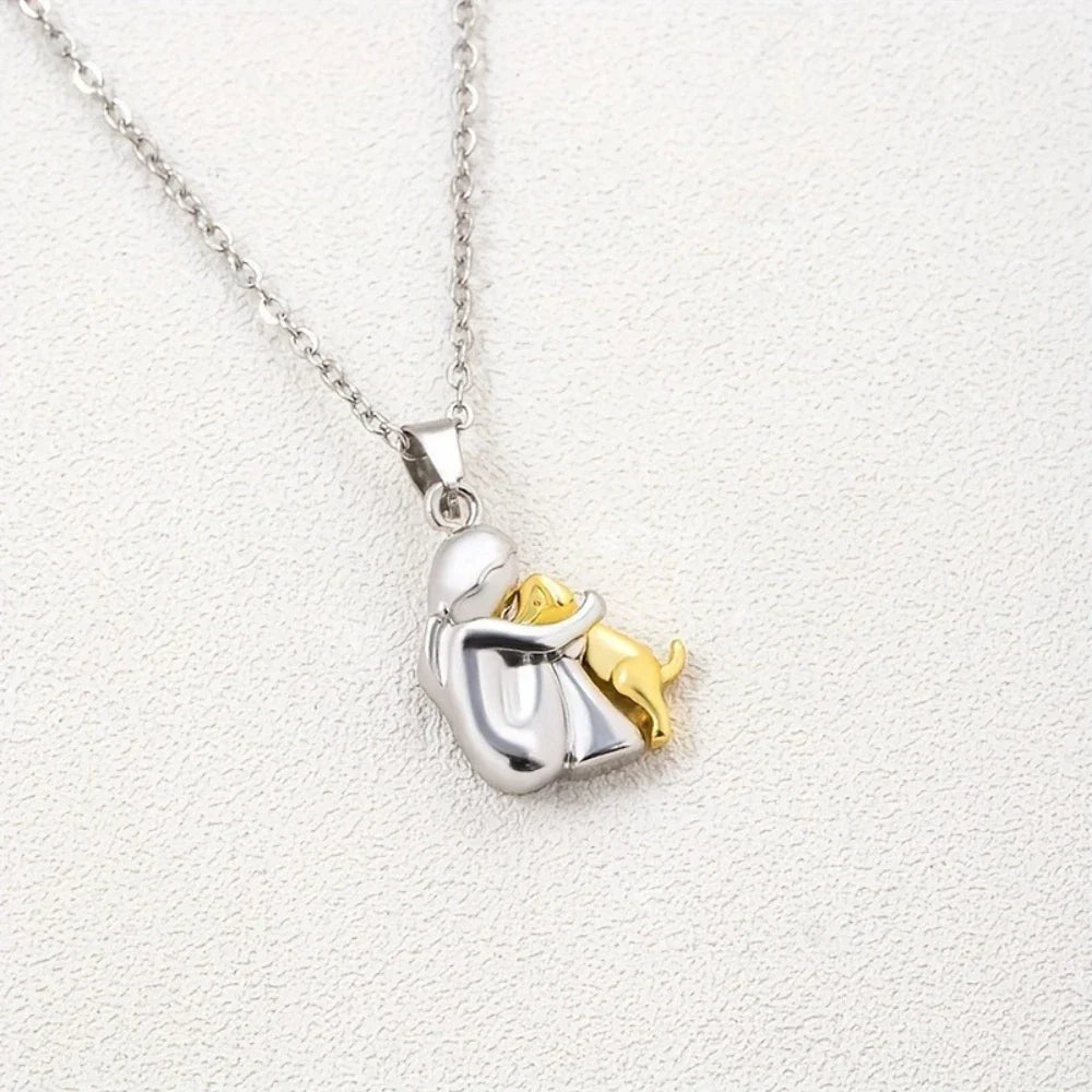 Collier Pendentif Câlin Chien et Maître