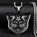 黒猫ペンダントネックレス　ペンタクル　ウィッカン魔術