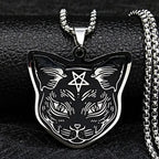 黒猫ペンダントネックレス　ペンタクル　ウィッカン魔術