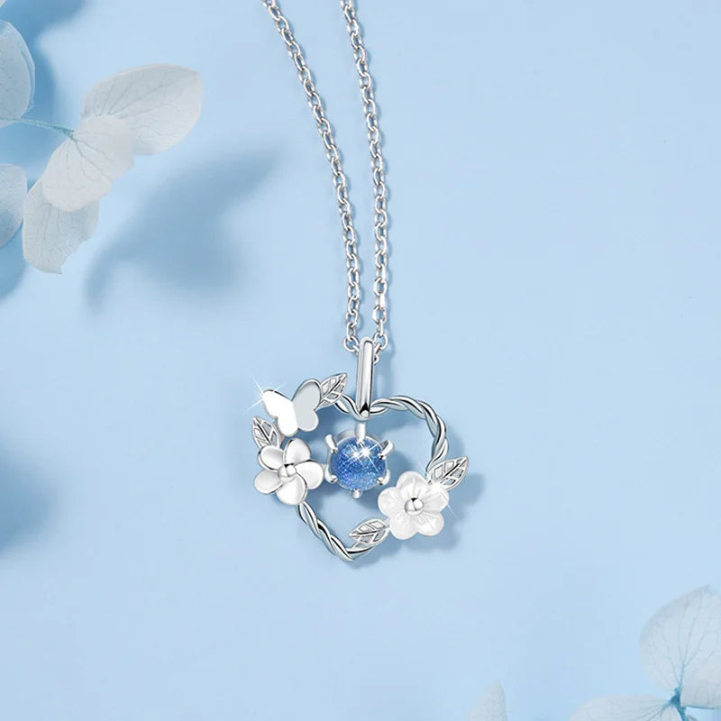 Collier Pendentif Coeur Pierre de Lune